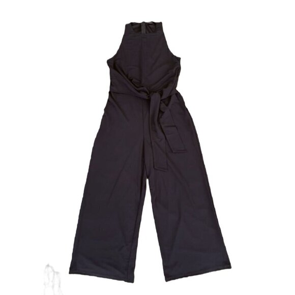 Express Black jersey sleeveless jumpsuit with tie at waist size XS - NWT - Picture 1 of 4